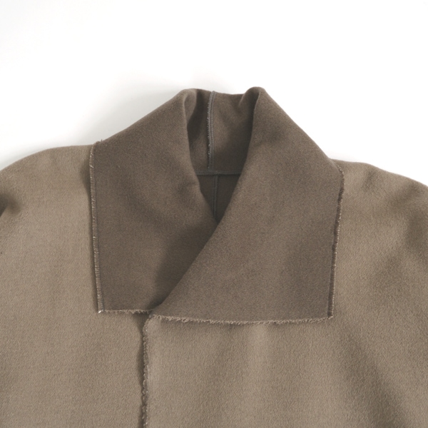 MITTAN ウールリバーコート厚 薄茶×茶 送料無料