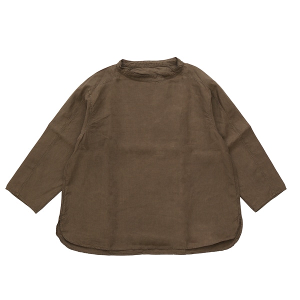 MITTAN ｜ 大麻長袖プルオーバー 高密度 (SH-159DC) ｜ 胡桃（濃）（草木濃染）