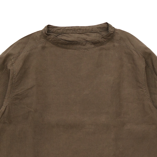 MITTAN ｜ 大麻長袖プルオーバー 高密度 (SH-159DC) ｜ 胡桃（濃）（草木濃染）