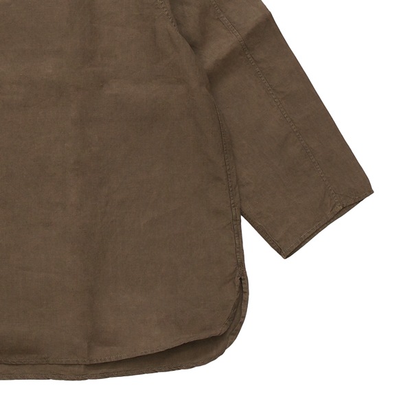 MITTAN ｜ 大麻長袖プルオーバー 高密度 (SH-159DC) ｜ 胡桃（濃）（草木濃染）