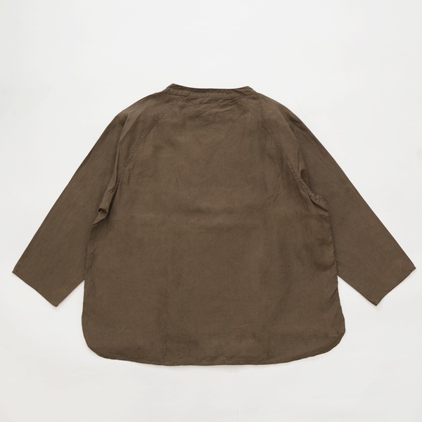 MITTAN ｜ 大麻長袖プルオーバー 高密度 (SH-159DC) ｜ 胡桃（濃）（草木濃染）