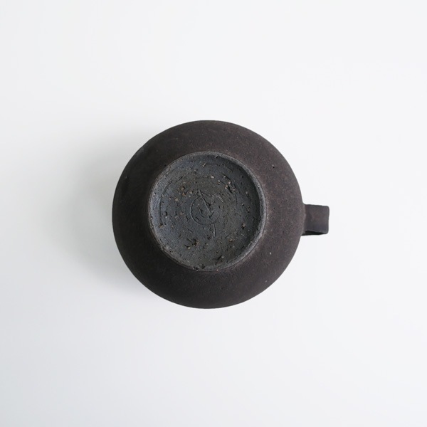_田志保　黒釉スープマグ　小　H6.5cm