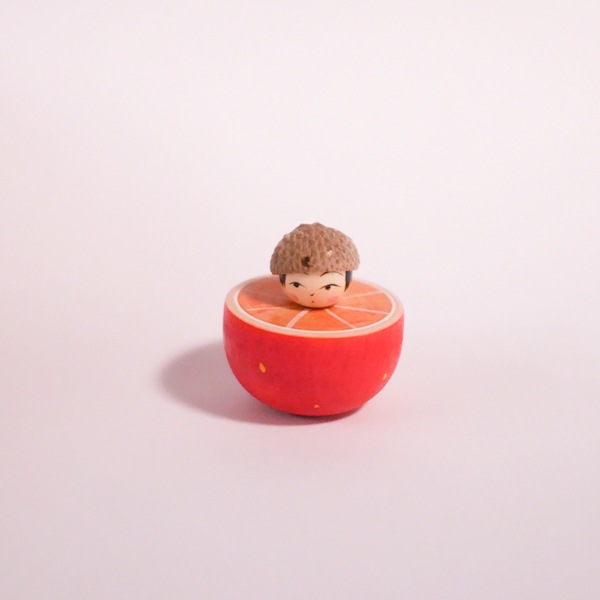 どんぐりこけし　みかん　model　M0727　身長2ｃｍ