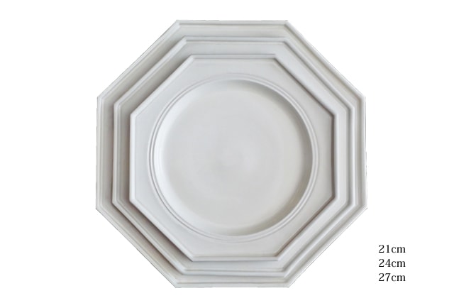 濱岡健太郎 八角プレート・21cm（ツヤあり） 
