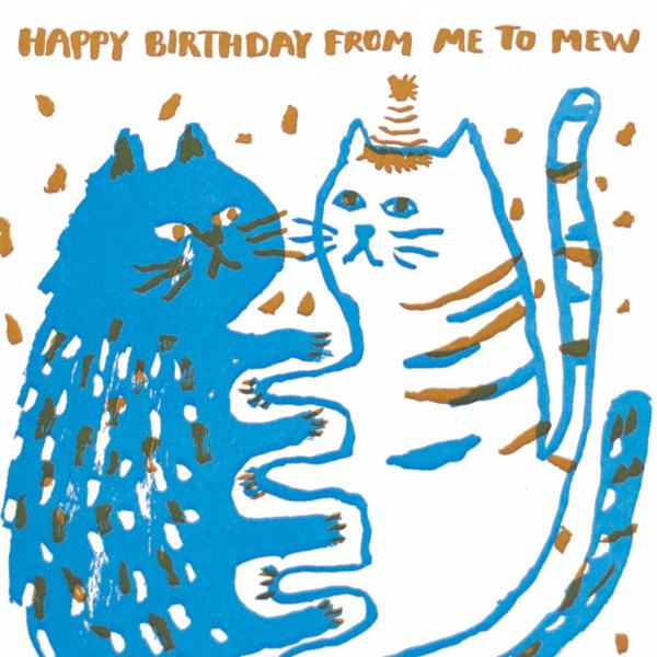活版印刷　happy birthday card　（Cat）