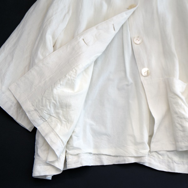 kijinokanosei Aラインハーフコート　“ヘンプ-hemp aya-”　White　送料無料