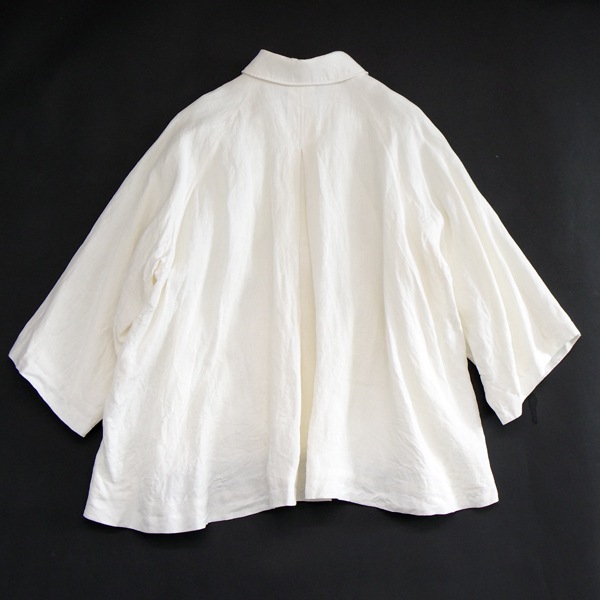 kijinokanosei Aラインハーフコート　“ヘンプ-hemp aya-”　White　送料無料