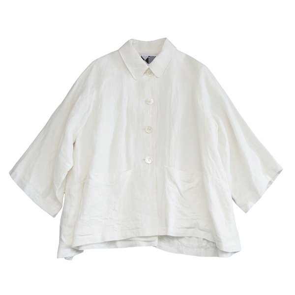 kijinokanosei Aラインハーフコート　“ヘンプ-hemp aya-”　White　送料無料