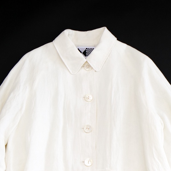 kijinokanosei Aラインハーフコート　“ヘンプ-hemp aya-”　White　送料無料