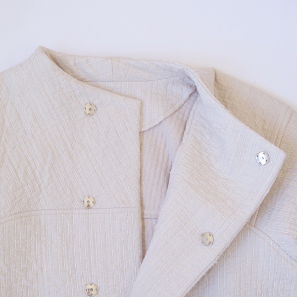 MITTAN　中わた刺し子織ジャケット　生成　送料無料