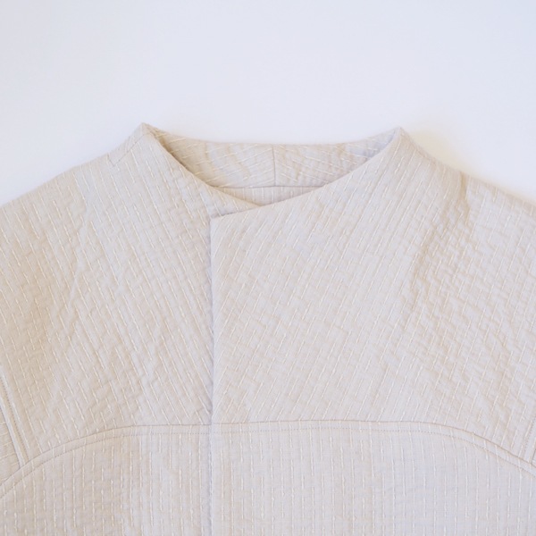 MITTAN　中わた刺し子織ジャケット　生成　送料無料