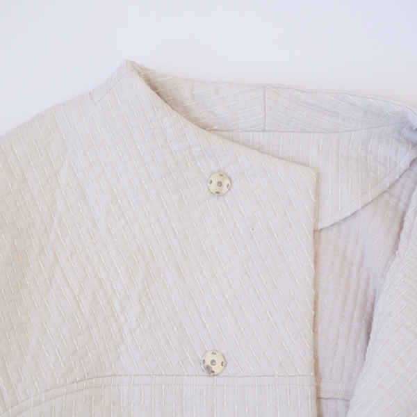 MITTAN　中わた刺し子織ジャケット　生成　送料無料