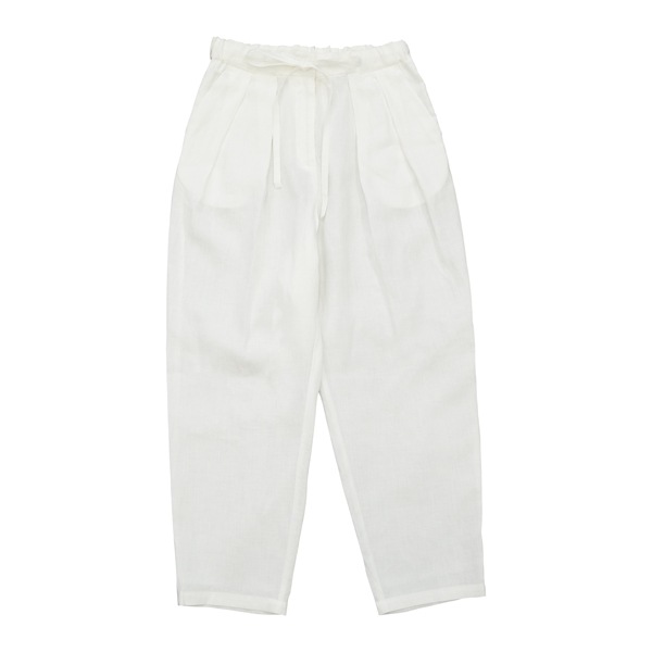 1dozen(イチダース）｜リネン２タックテーパードパンツ（750158）｜ Off White