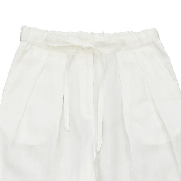 1dozen(イチダース）｜リネン２タックテーパードパンツ（750158）｜ Off White