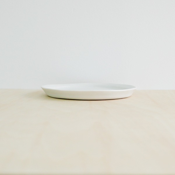 馬場勝文　白磁マットリム細4.5寸皿　Φ13.5ｃｍ