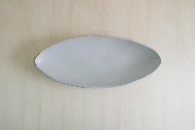 馬場勝文　土マット舟形皿　13×32ｃｍ