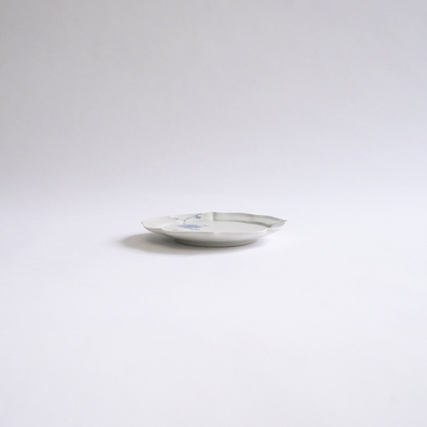 大井寛史・萌子　染付　木瓜小皿　11×12ｃｍ