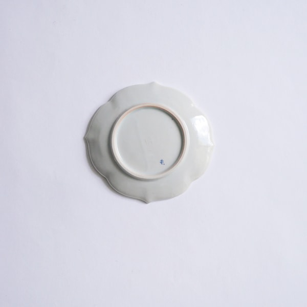 大井寛史・萌子　染付　木瓜小皿　11×12ｃｍ