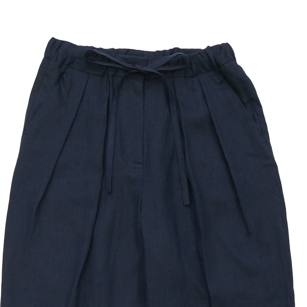 1dozen(イチダース）｜リネン２タックテーパードパンツ（750158）｜ Navy