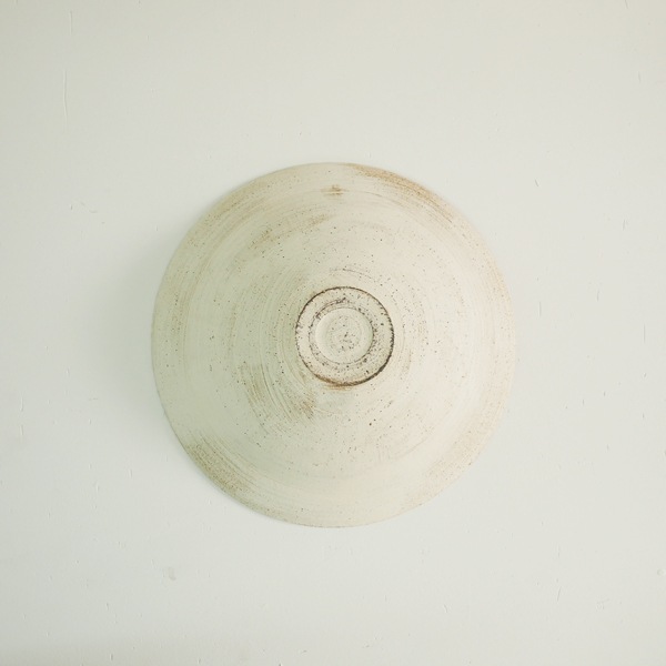 二階堂明弘 やきしめリム鉢 白 Φ27.5cm H7cm