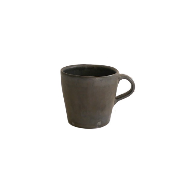 馬場勝文　黒釉マグ　高