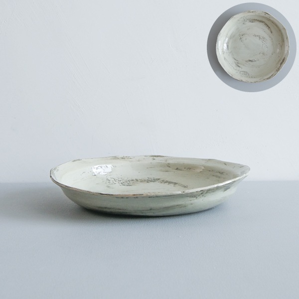 馬場勝文｜刷毛目リム深鉢・大 Φ24cm