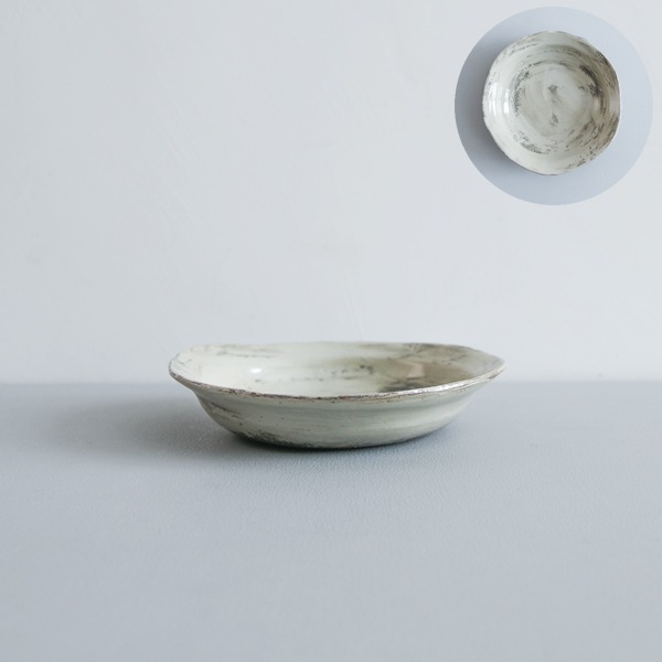 馬場勝文　刷毛目リム深鉢　中　Φ17.5cm