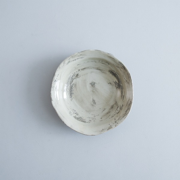馬場勝文　刷毛目リム深鉢　中　Φ17.5cm