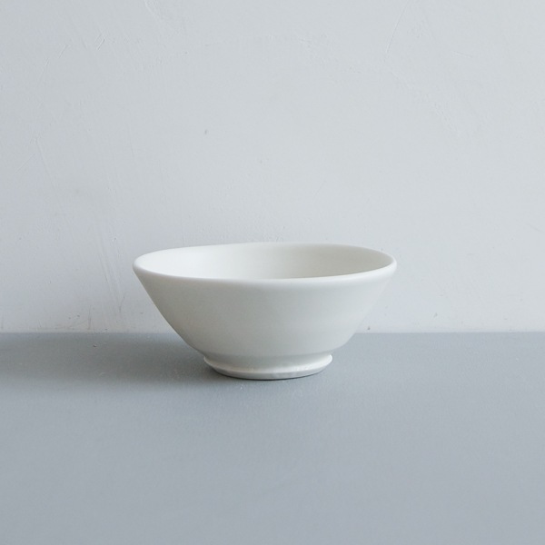 馬場勝文 白磁マットご飯茶碗・大 φ14cm