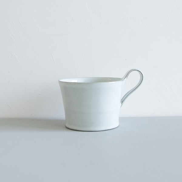 上國料正記　スープカップ　大（白）　H7.5ｃｍ（持手含む8.5cm）
