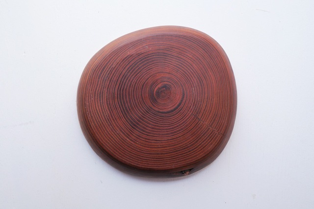 安彦年朗　漆塗エンジュ平皿　Φ24ｃｍ