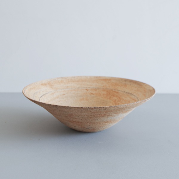 二階堂明弘 やきしめリム鉢（黄） Φ27.5cm H8.5cm