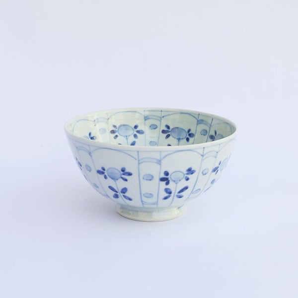 稲村真耶　花鳥文丼　H8.5cm