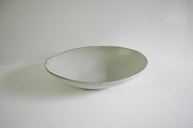 馬場勝文　土マット楕円皿23ｃｍ