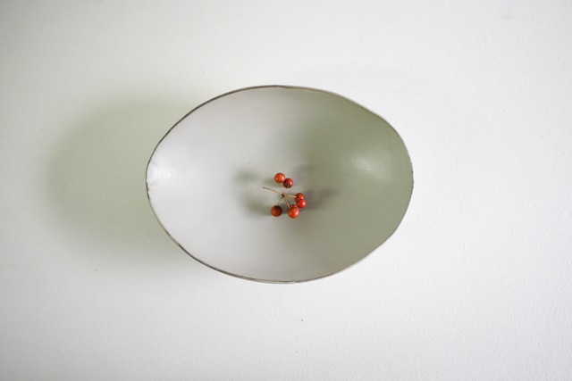 馬場勝文　土マット楕円皿23ｃｍ