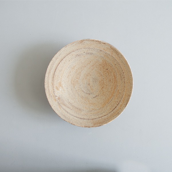 二階堂明弘 やきしめリム皿 （黄） Φ21cm H4.5cm（おまかせ）