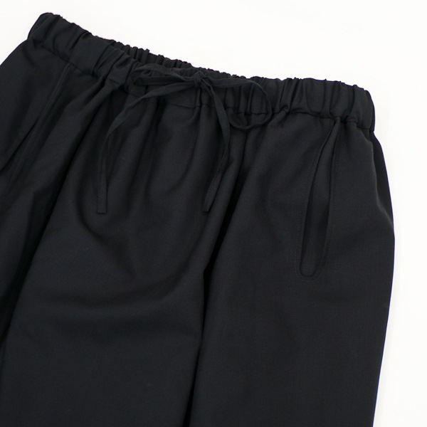 the last flower of the afternoon　むかしの花   Elastic waist wrap pants  Black　送料無料