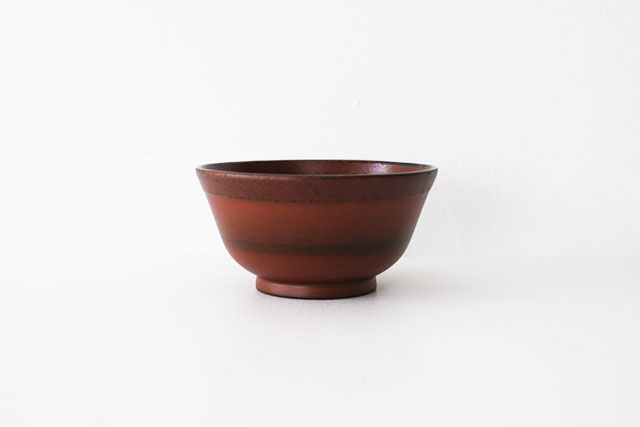 会津塗　布張汁椀　朱　4.3寸　Φ12.8ｃｍ　