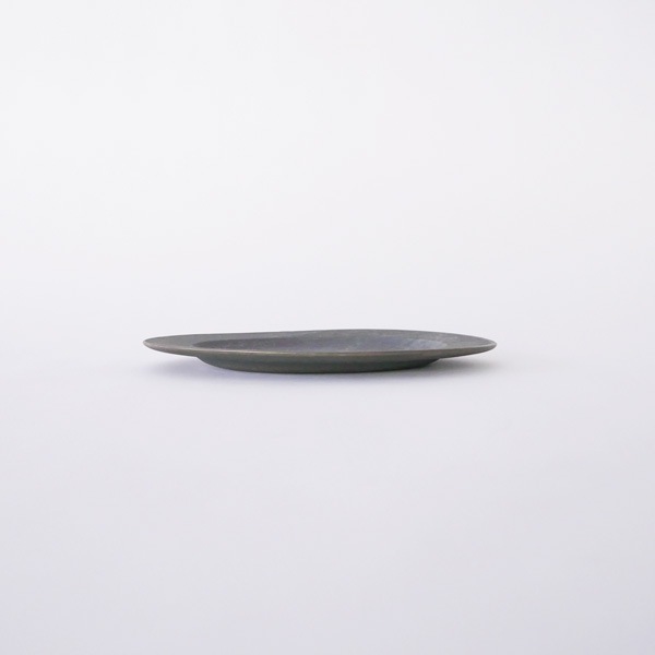 瀬川辰馬　硫化銀彩リムオーバルプレート　ModelC　　18×25cm