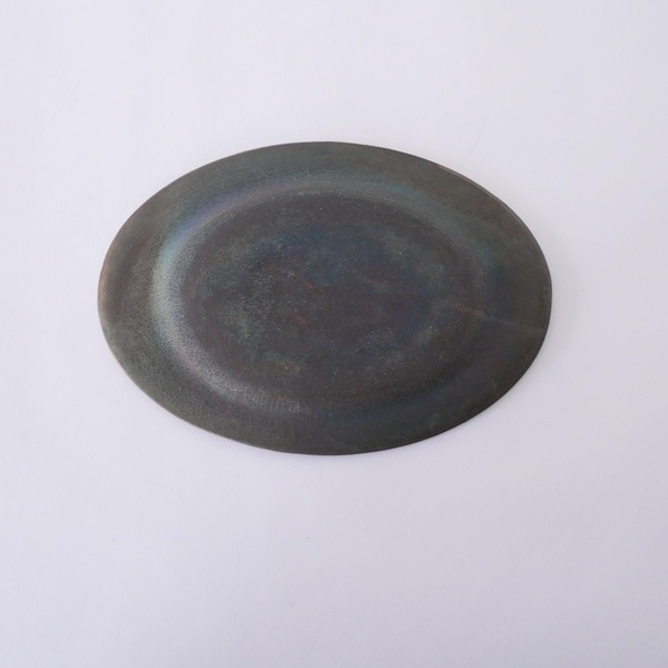 瀬川辰馬　硫化銀彩リムオーバルプレート　ModelC　　18×25cm