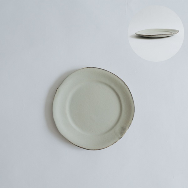 馬場勝文　土マットリム4.5寸皿　φ13㎝