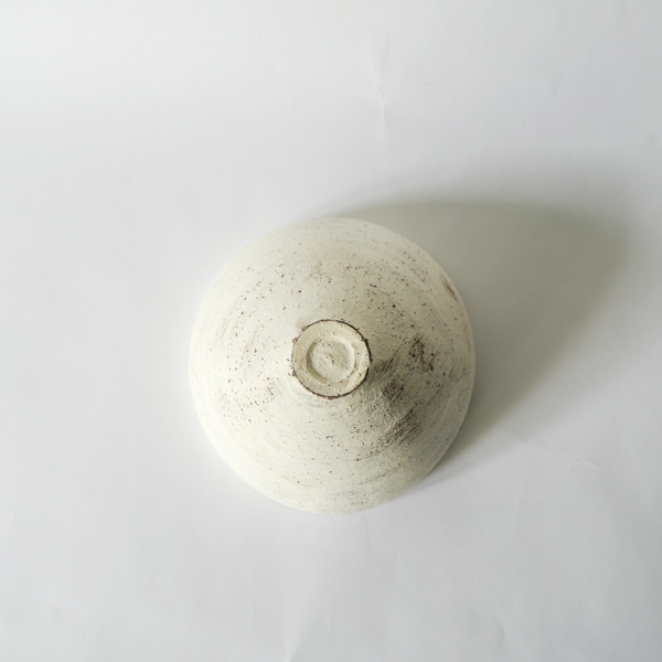 二階堂明弘 やきしめ丸碗 白 Φ13cm H7m