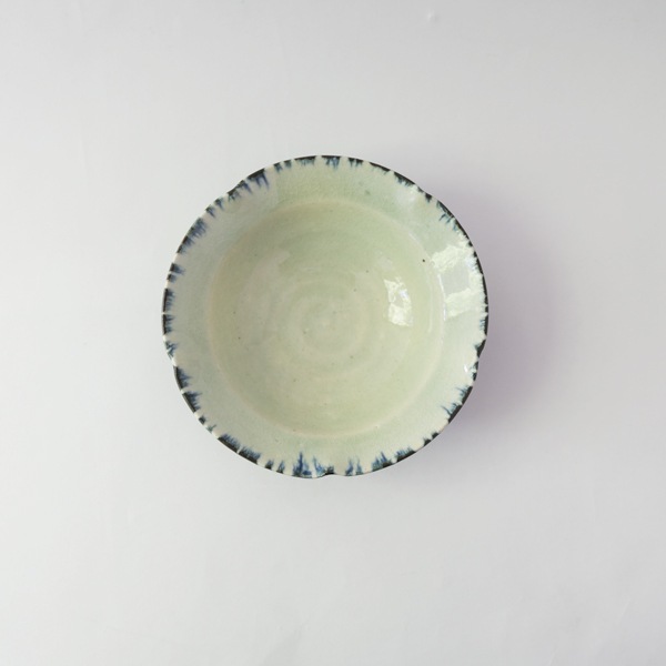 日高伸治　染付6.5寸鉢　トクサ　Φ15ｃｍ　