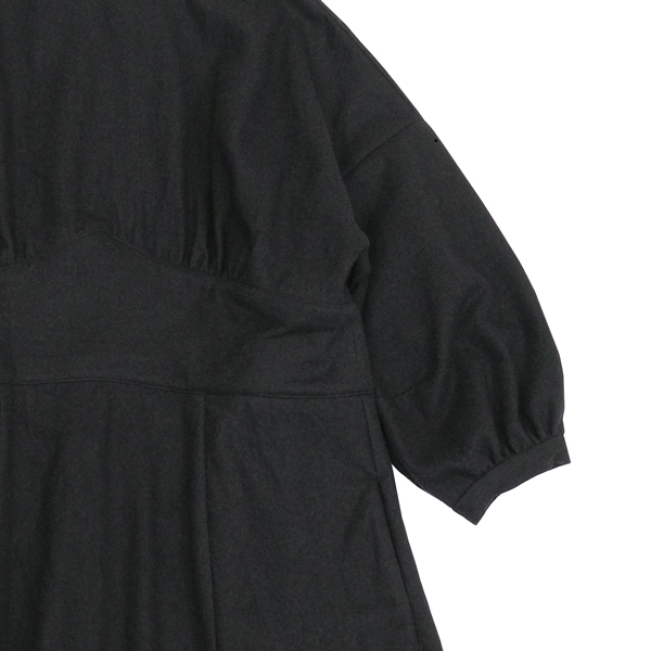 the last flower of the afternoon　降り積む雪　Volume sleeve dress  Black　送料無料