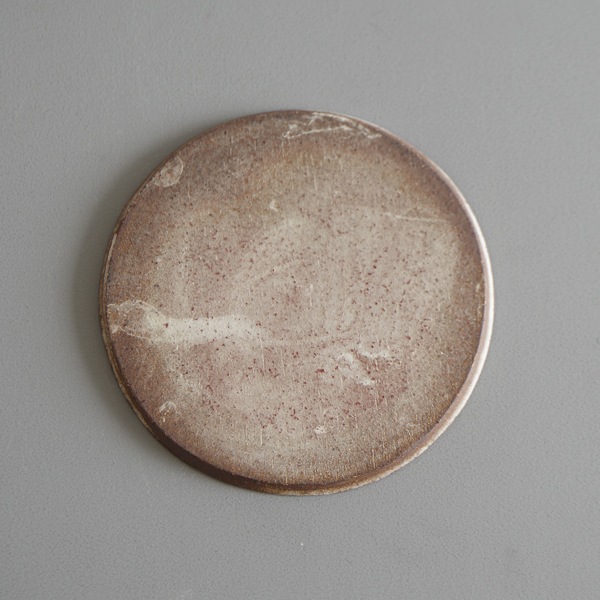 二階堂明弘　やきしめ丸皿小（茶）　　Φ16.5cm　H1cm