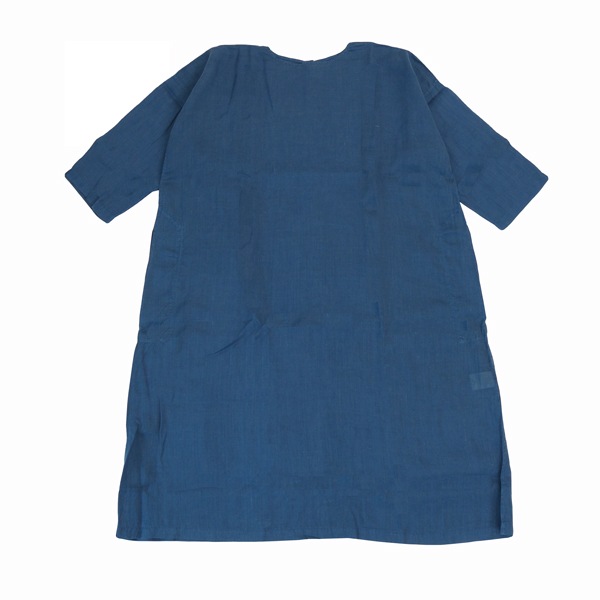 MITTAN　OP-13C　ラミーシルクワンピース　藍×胡桃　送料無料