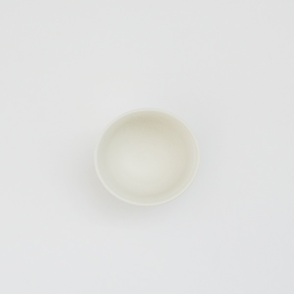 馬場勝文　白磁マット小湯呑（内高台）　H5cm