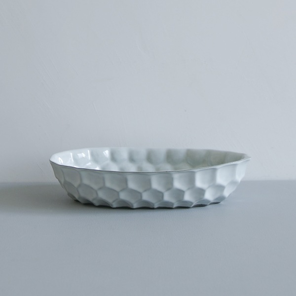 上國料正記　楕円鉢　大　17.5×25ｃｍ