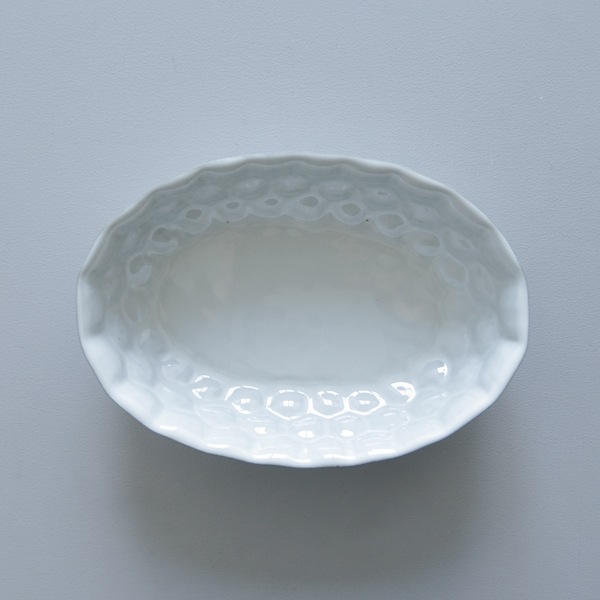 上國料正記　楕円鉢　大　17.5×25ｃｍ
