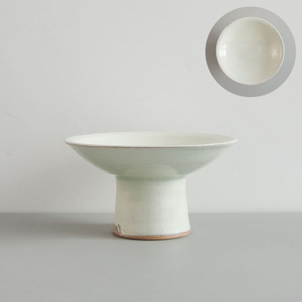 高木剛　粉引高台皿6寸　Φ19ｃｍ